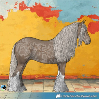 Horse Color:Silver Smoky Black Ice Tobiano Rabicano 