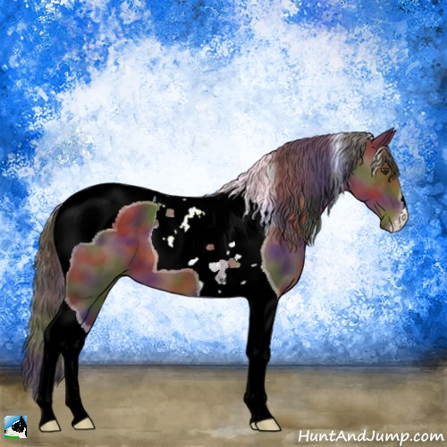 Horse Color:Nacre Liver Chestnut Tobiano 