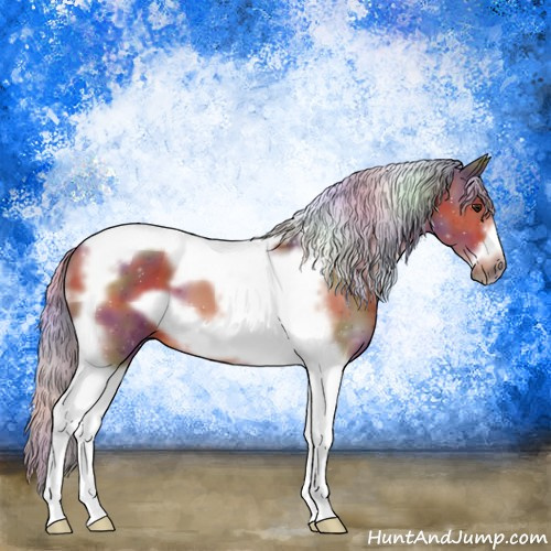 Horse Color:Nacre Silver Bay Tobiano Frame 
