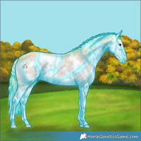Horse Color:Thunderstruck Watercolor White Spotted Liver Chestnut Ice Splash 