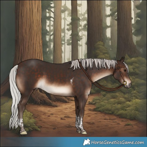 Horse Color:Silver Brown Tobiano Rabicano 