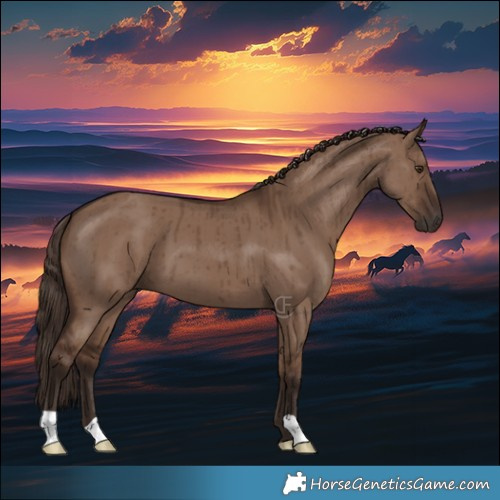 Horse Color:Liver Red Dun Brindle 