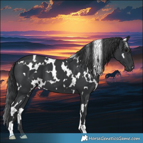 Horse Color:White Spotted Black 