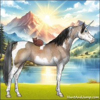 Horse Color:Brown Dun Sabino Splash Tobiano 