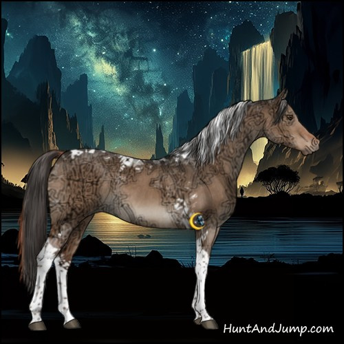 Horse Color:Liver Red Dun Ice Tobiano Rabicano