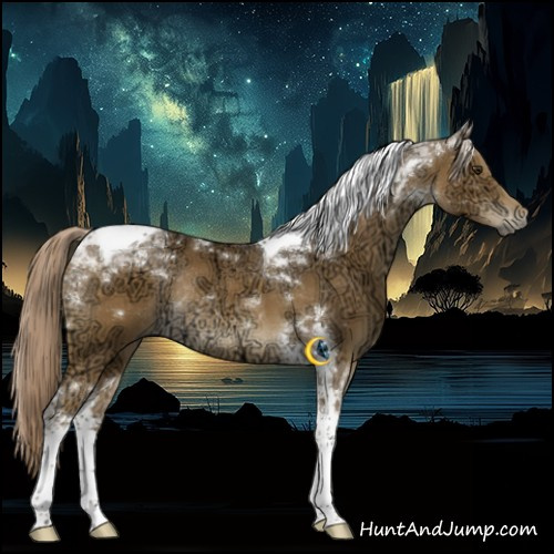 Horse Color:Chocolate Palomino Ice Tobiano Rabicano