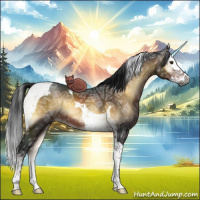 Horse Color:Gray Brown Ice Onyx Splash Tobiano