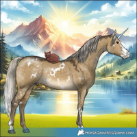 Horse Color:White Spotted Silver Buckskin Dun Sabino 