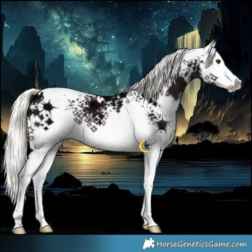 Horse Color:White Spotted Midnight Liver Chestnut Ice Mushroom Splash