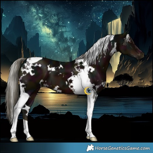 Horse Color:White Spotted Midnight Liver Chestnut Mushroom Tobiano