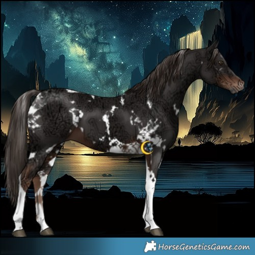 Horse Color:White Spotted Liver Chestnut Ice Tobiano