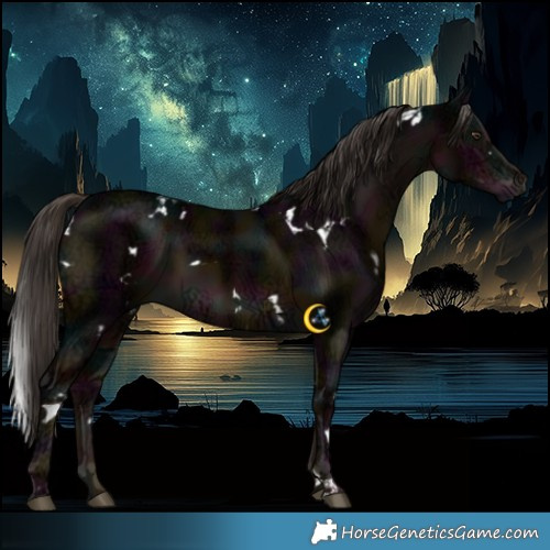 Horse Color:White Spotted Midnight Liver Chestnut Ice