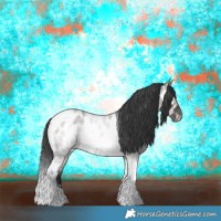 Horse Color:Grullo Roan Tobiano Near Leopard Brindle 