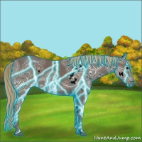 Horse Color:Void Thunderstruck White Spotted Liver Chestnut Ice 