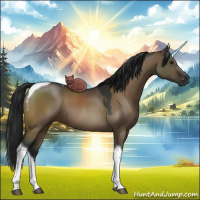 Horse Color:Gray Brown Dun Tobiano