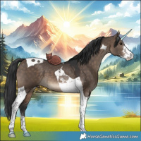 Horse Color:Brown Dun Sabino Tobiano