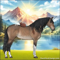 Horse Color:Brown Dun Tobiano 