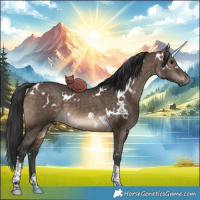 Horse Color:White Spotted Brown Dun Tobiano