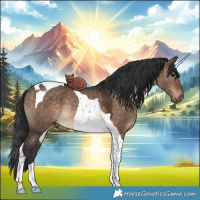 Horse Color:Brown Dun Tobiano Rabicano