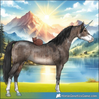 Horse Color:Brown Dun Sabino Brindle