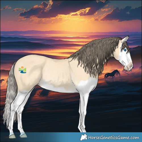 Horse Color:Amber Cream Champagne Splash Rabicano 