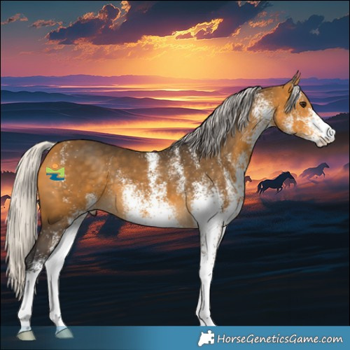 Horse Color:White Spotted Silver Buckskin 