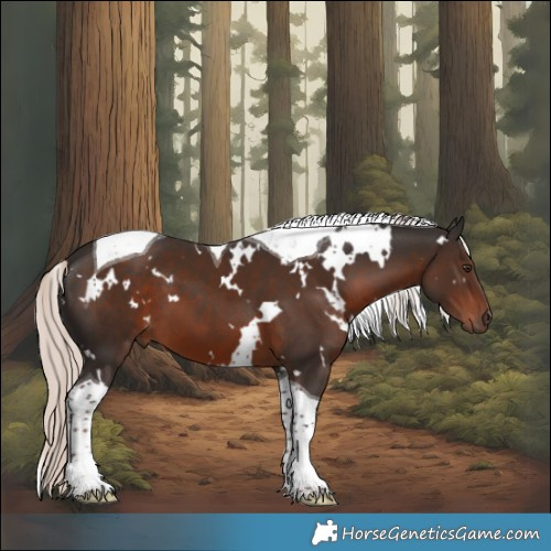 Horse Color:White Spotted Liver Chestnut Mushroom Tobiano 