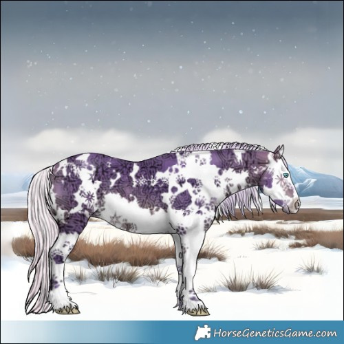 Horse Color:Watercolor White Spotted Silver Brown Ice Splash 