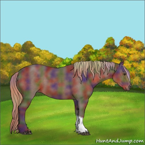 Horse Color:Nacre Liver Chestnut Tobiano 
