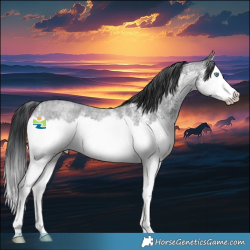 Horse Color:White Spotted Blue Roan Splash 