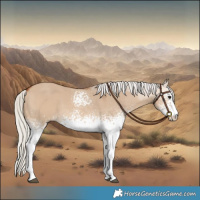 Horse Color:White Spotted Silver Bay Dun Sabino