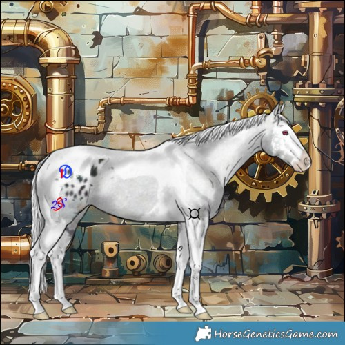 Horse Color:Midnight Silver Bay Chinchilla Ice Splash Tobiano Appaloosa 