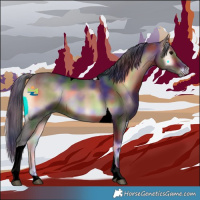 Horse Color:Nacre Brown Onyx Tobiano Rabicano 