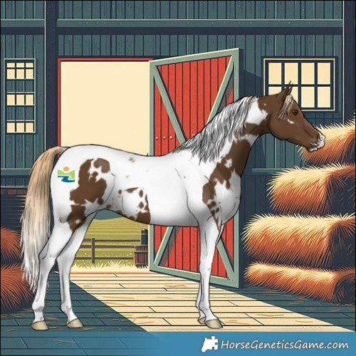 Horse Color:White Spotted Chocolate Palomino Tobiano 