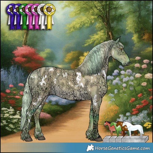 Horse Color:Watercolor White Spotted Chocolate Palomino Ice Dun 