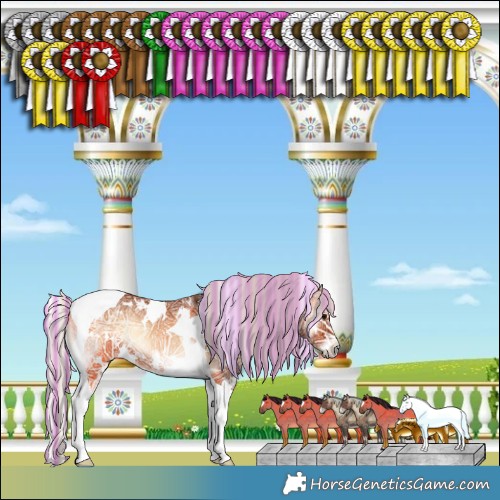 Horse Color:Painted White Spotted Silver Bay Ice Onyx Tobiano 