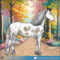 Horse Color:Watercolor White Spotted Silver Brown 