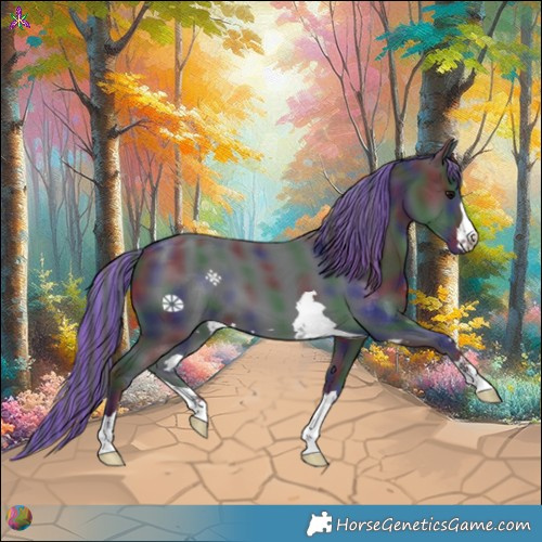 Horse Color:Painted Nacre Black 