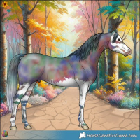 Horse Color:Nacre Watercolor White Spotted Brown Splash 