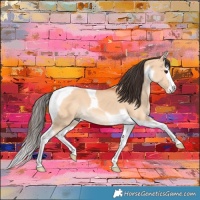 Horse Color:Bay Dun Splash Tobiano 