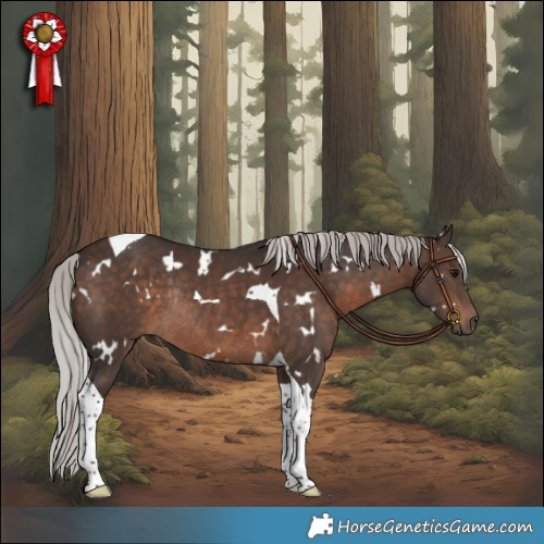 Horse Color:White Spotted Silver Brown Tobiano Rabicano 