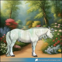 Horse Color:Watercolor White Spotted Silver Brown Ice Dun Tobiano 