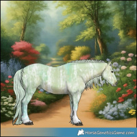 Horse Color:Watercolor White Spotted Silver Brown Ice Dun Tobiano 