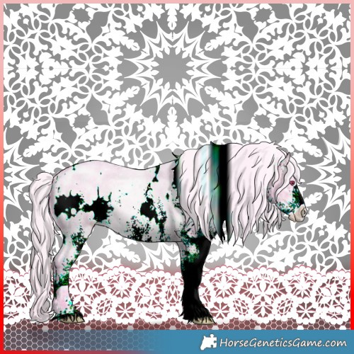 Horse Color:Watercolor White Spotted Silver Brown Chinchilla Ice Dun 