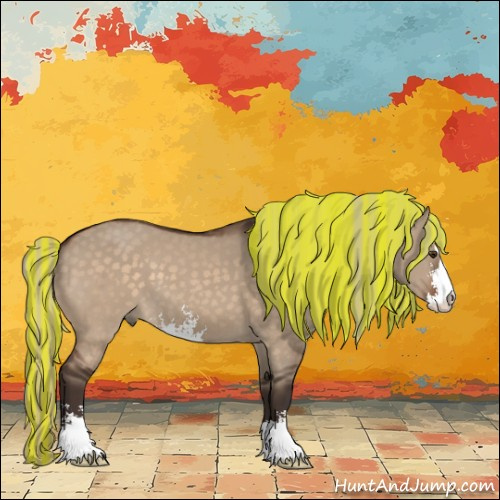 Horse Color:Painted Silver Brown Dun Sabino 