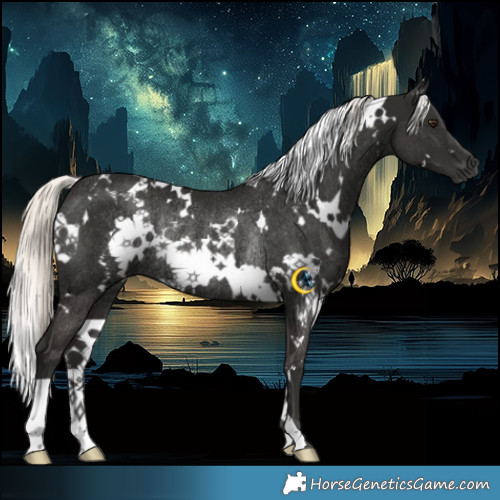Horse Color:White Spotted Liver Chestnut Mushroom Rabicano 