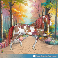 Horse Color:Painted Nacre White Spotted Chestnut 