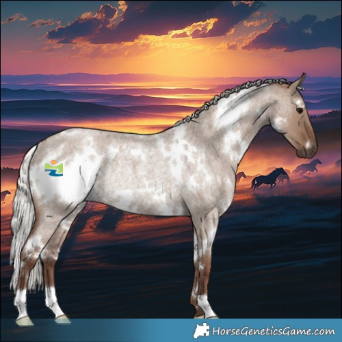 Horse Color:White Spotted Silver Grullo Roan Rabicano 