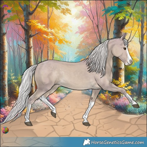 Horse Color:Watercolor Palomino Splash Rabicano 