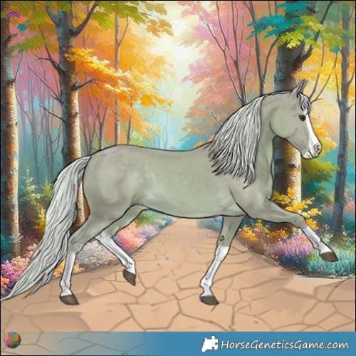Horse Color:Watercolor Palomino Splash Rabicano 